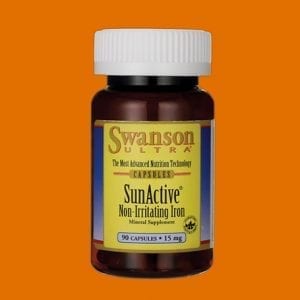 Swanson "SunActive" járntöflurnar eru ein af þeim mildustu járnfæðubót sem völ er á